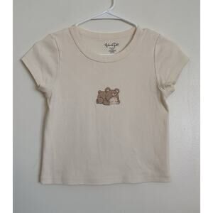 Cream John Galt Baby Bear Cotton Baby Tee